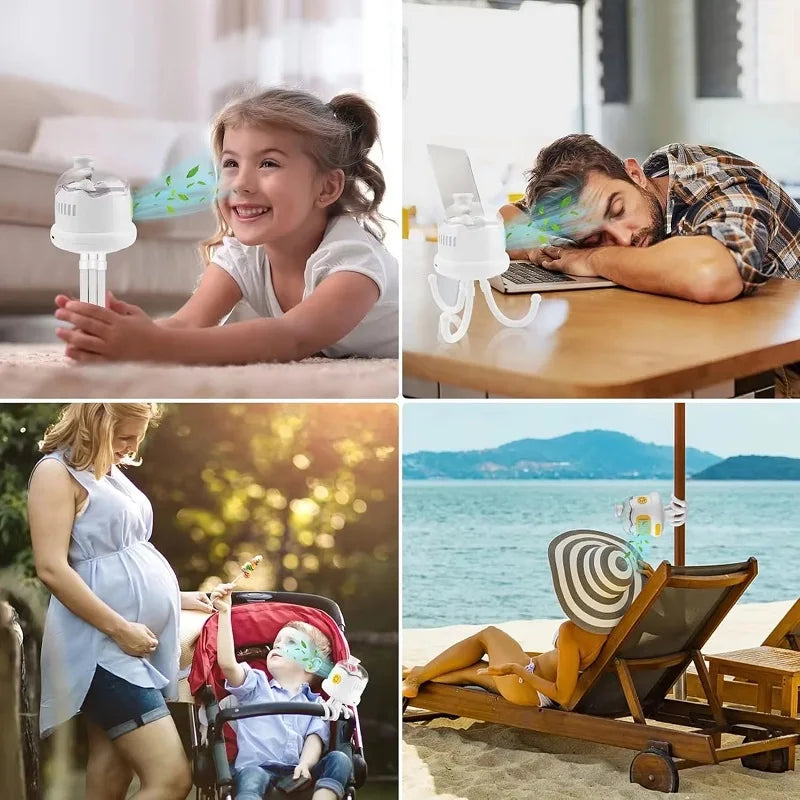 Stroller Fan Baby Safe – Portable Bladeless Cooling for On-the-Go Comfort