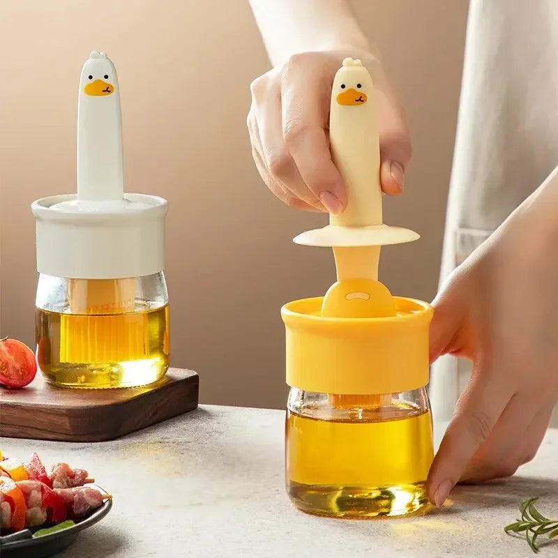 High-Temperature Silicone Oil Brush with Integrated Bottle