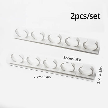 2pcs Wall-Mounted Grey Plastic Spice Rack – Adhesive Jar Holder