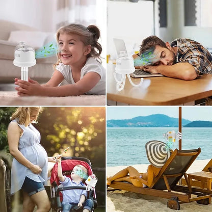 Stroller Fan Baby Safe – Portable Bladeless Cooling for On-the-Go Comfort