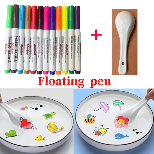 Magical Floating Ink Water Painting Pens – 8/12 Colour Set