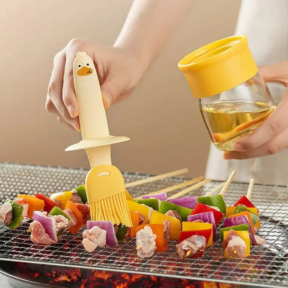 High-Temperature Silicone Oil Brush with Integrated Bottle
